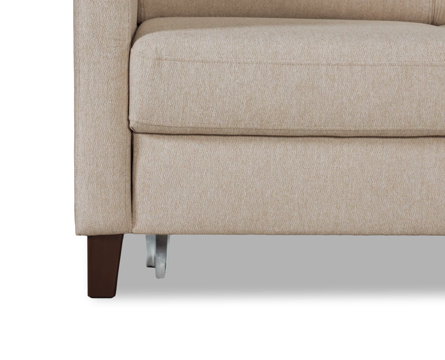 Прямой диван-кровать Марсель, велюровый, светло-песочный, 223х90х99 см (изображение №5)