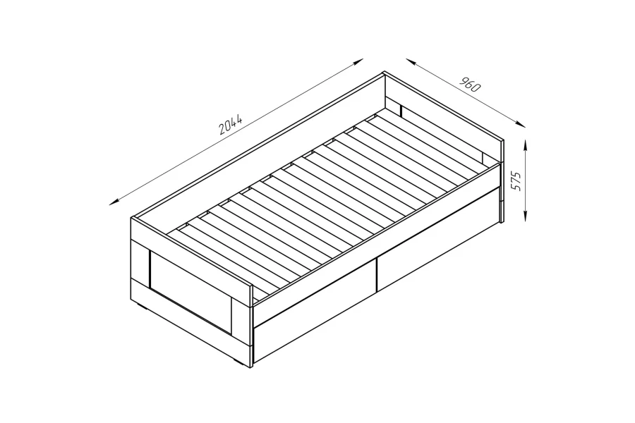 СИРИУС кровать раздвижная - аналог IKEA BRIMNES, 90х200,белая (изображение №4)