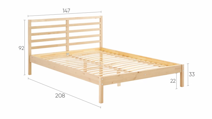 Кровать - аналог IKEA IDANAS/IDANÄS/ТИРАНА/ИКЕА 140х200 см, под беленый дуб (изображение №5)