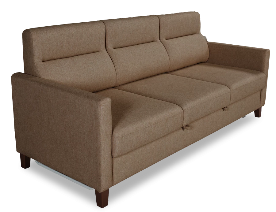 Прямой диван-кровать Марсель, велюровый, какао, 223х90х99 см (изображение №2)