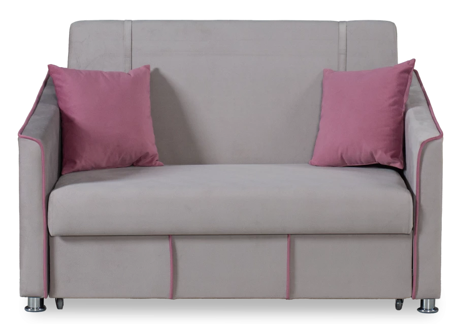Прямой диван-кровать Милан, велюровый, раскладной, светло-серый, 149х99х91 см (изображение №3)