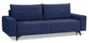 Диван-кровать Халиф велюровый, механизм Еврокнижка, синий, 241х105х98 см