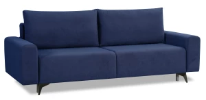 Диван-кровать Халиф велюровый, механизм Еврокнижка, синий, 241х105х98 см