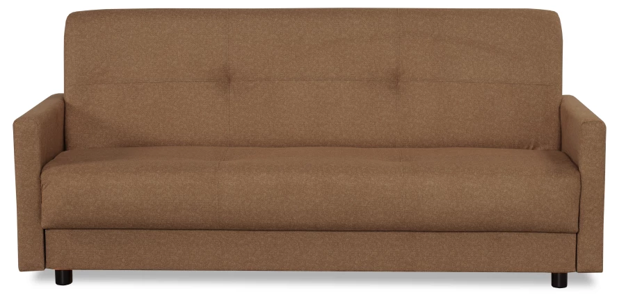 Диван-кровать Квин, раскладной, с ящиком для белья,  коричневый-велюр, 216х84х85 см (изображение №1)