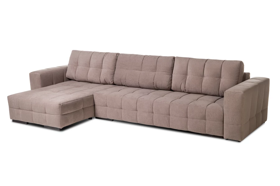 Диван-кровать Реал 2, велюровый, раскладной, какао велюр, 350х180х90 см (изображение №2)