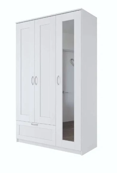 Шкаф комбинированный 3 двери и 1 ящик СИРИУС - аналог IKEA BRIMNES, белый (изображение №1)