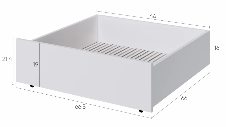 Ящик для хранения - аналог IKEA HEMNES / ХЕМНЭС/ ХЕМНЕС / КЫМОР / ИКЕА 67х22x66 см, белый (изображение №7)