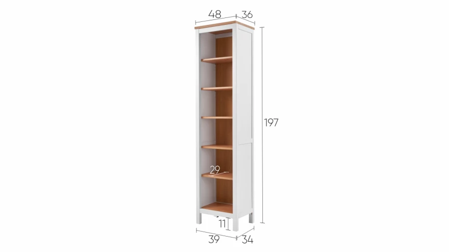 Стеллаж - аналог IKEA HEMNES / ХЕМНЭС/ ХЕМНЕС / КЫМОР / ИКЕА 49х198х37 см, белый/светло-коричневый (изображение №5)