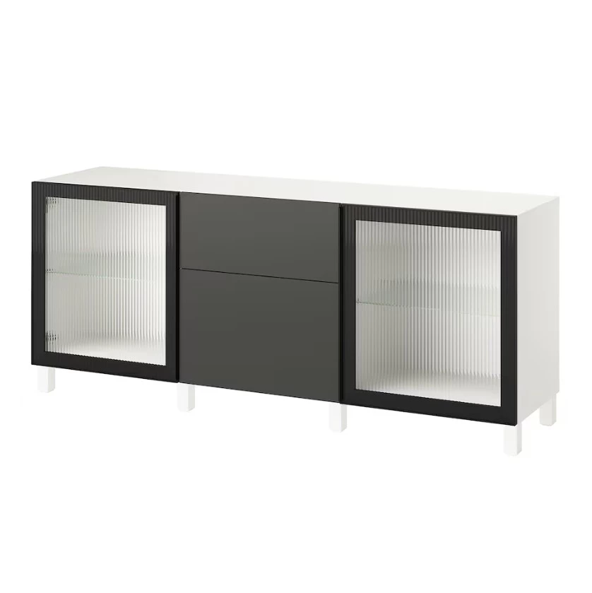 Комбинация с ящиками - IKEA BESTÅ/BESTA, 180x42x74см, белый, БЕСТО ИКЕА (изображение №1)