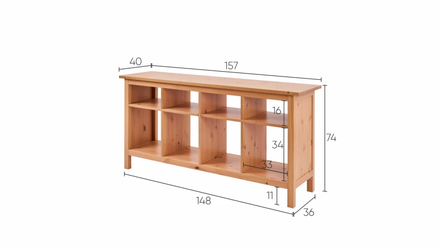 Стол-консоль - аналог IKEA HEMNES / ХЕМНЭС/ ХЕМНЕС / КЫМОР / ИКЕА 157х74х40 см, светло-коричневый (изображение №4)