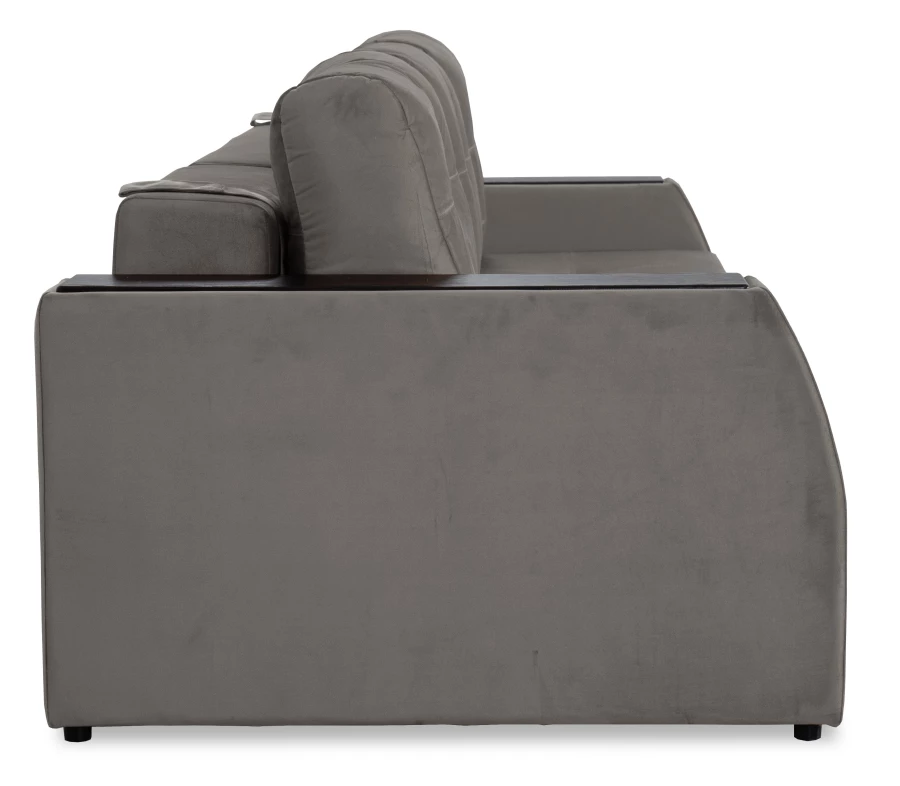 Прямой диван-кровать Спинер, раскладной, серый, 256х108х90 см (изображение №4)