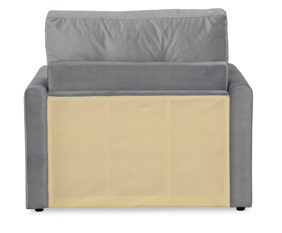 Прямой диван-кровать Юнат 2, раскладной, серый, 106х87х94 см (изображение №9)