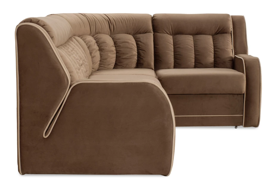 Угловой диван-кровать Блистер 2, коричневый, 259х183х97 см (изображение №4)