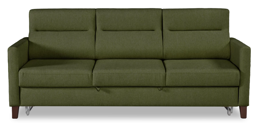 Прямой диван-кровать Марсель, велюровый, темно-зеленый, 223х90х99 см (изображение №3)