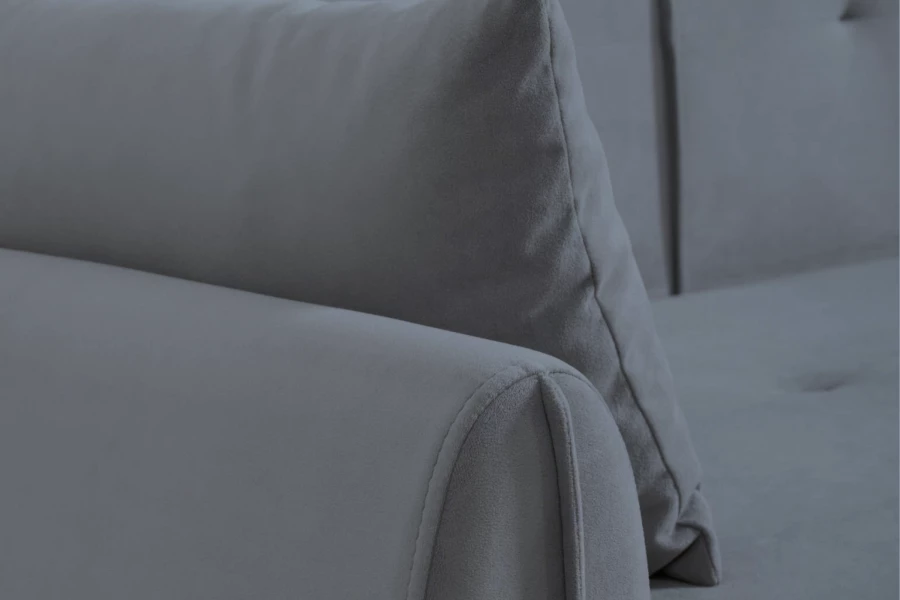 Диван - кровать раскладной Тога, серый велюр, 170х92х82 см (изображение №8)