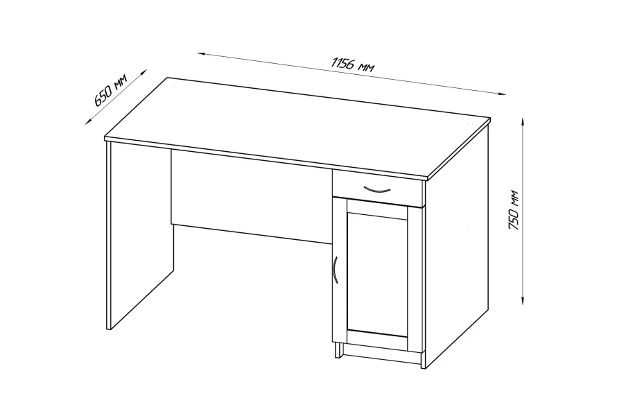 Письменный стол с тумбой Кастор - аналог IKEA KULLEN,115х65х75,сонома (изображение №4)