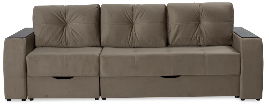 Прямой диван-кровать Спинер, раскладной, песочно-серый, 256х108х90 см (изображение №15)