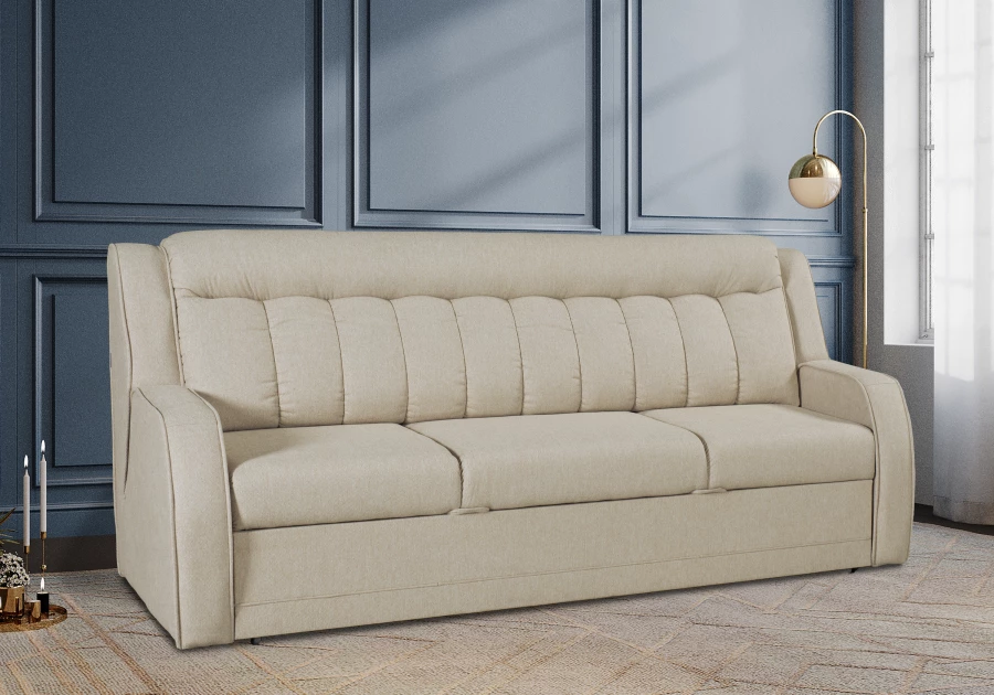 Прямой диван-кровать Блистер, раскладной,  светло-песочный, 231х96х96 см (изображение №10)