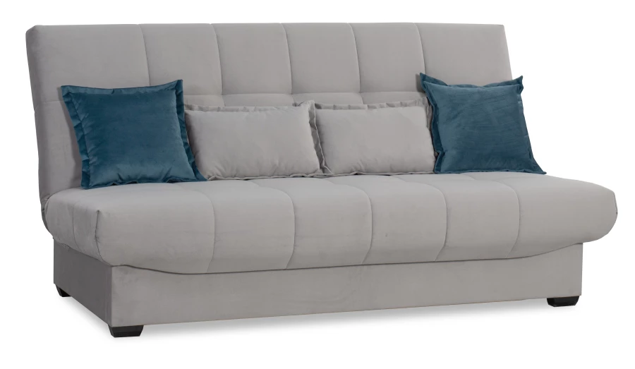 Прямой диван-кровать Аккорд, велюровый, раскладной, серый, 192х100х95 см (изображение №8)