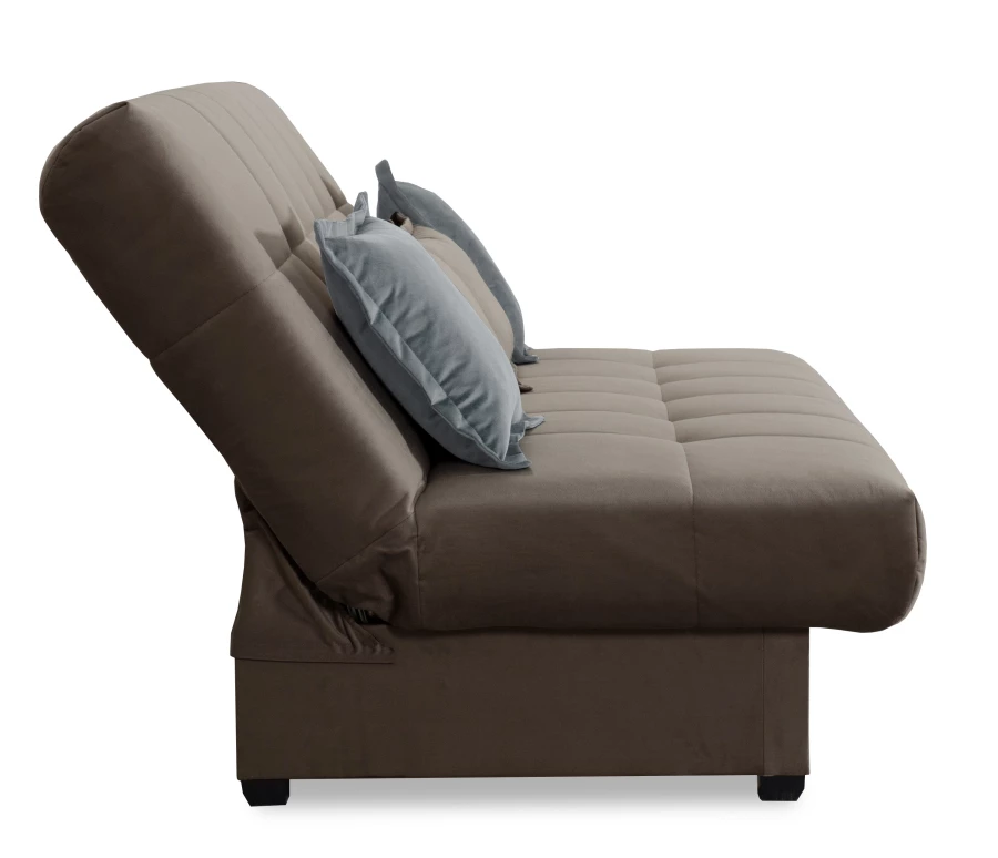 Прямой диван-кровать Аккорд велюровый, раскладной, песочно-серый, 192х100х95 см (изображение №4)