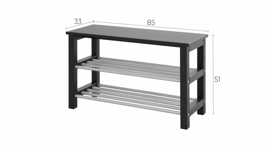 Полка для обуви - аналог IKEA/МИЧА/ИКЕА, 85x34см, черный (изображение №4)