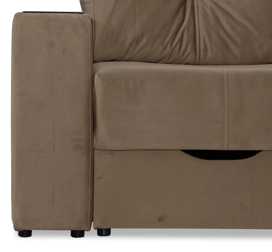 Прямой диван-кровать Спинер, раскладной, коричневый, 256х108х90 см (изображение №6)