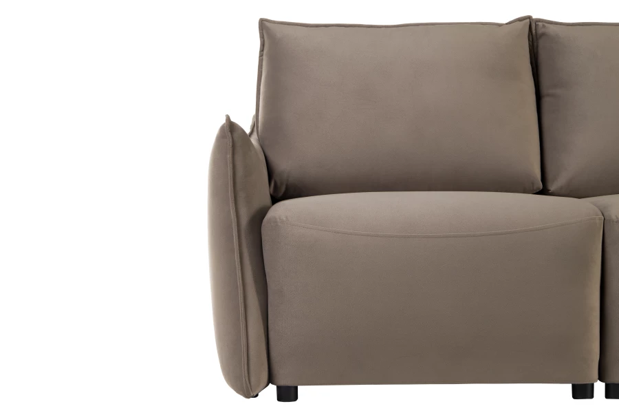 Диван-кровать Френк , велюровый, раскладной, кофейно-песочно-серый, 255х121х95 см (изображение №3)