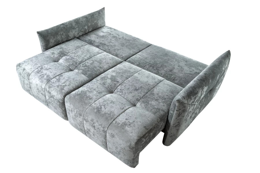Диван-кровать Таип 2, велюровый, раскладной, темно-серый велюр, 235х128х86 см (изображение №7)