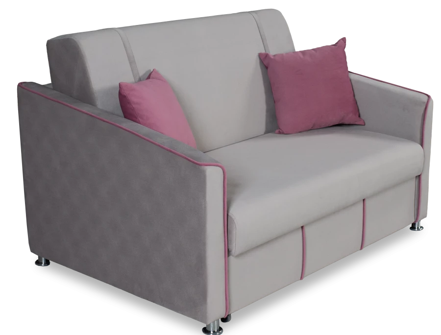 Прямой диван-кровать Милан, велюровый, раскладной, светло-серый, 149х99х91 см (изображение №8)