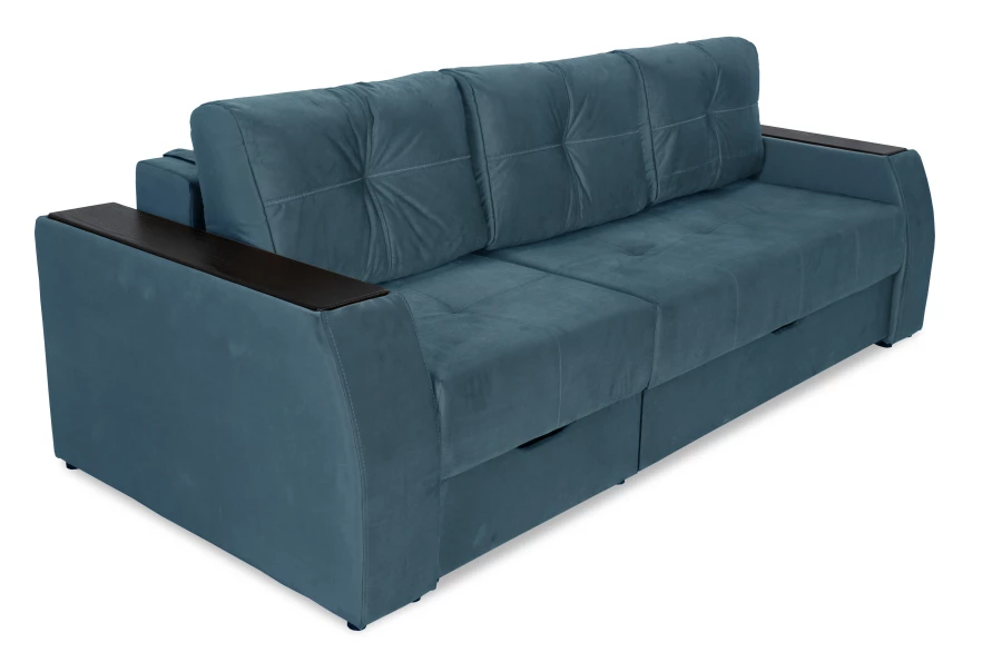 Прямой диван-кровать Спинер, раскладной, темно-синий, 256х108х90 см (изображение №7)