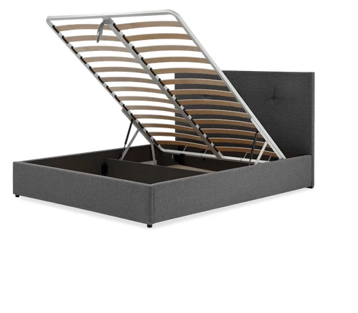 Кровать BuyRelax (рогожка), с ПМ, 140х200 см, темно-серый (изображение №1)
