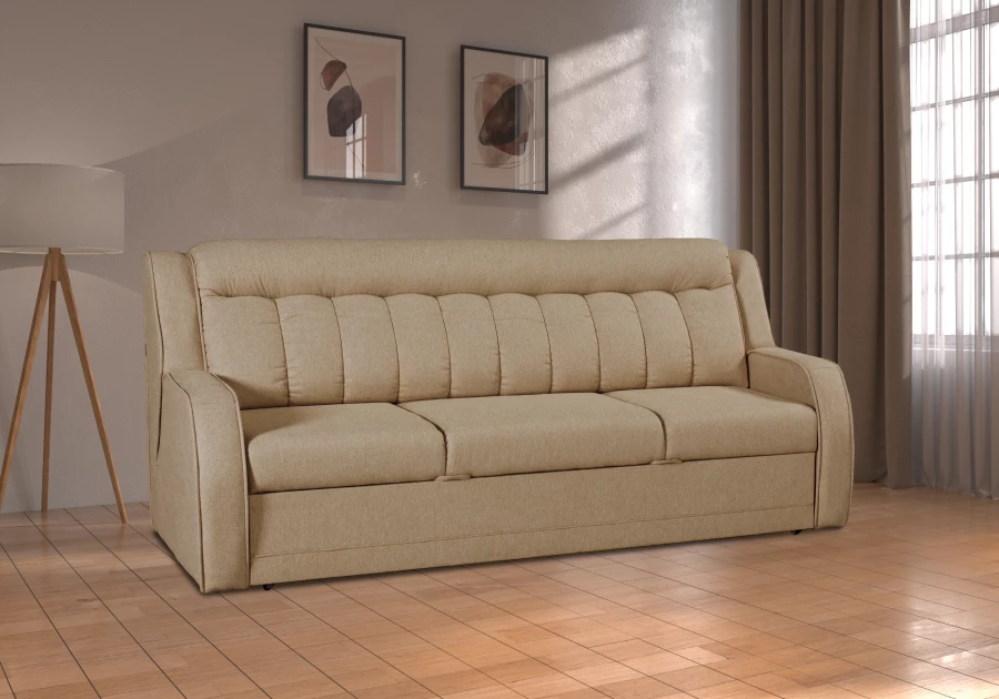 Прямой диван-кровать Блистер, раскладной, какао,  231х96х96 см (изображение №7)