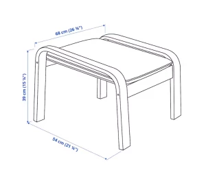 Кресло с подставкой для ног - IKEA POÄNG/POANG/ИКЕА ПОЭНГ , 100х82х68см, коричневый/глос темно-коричневый