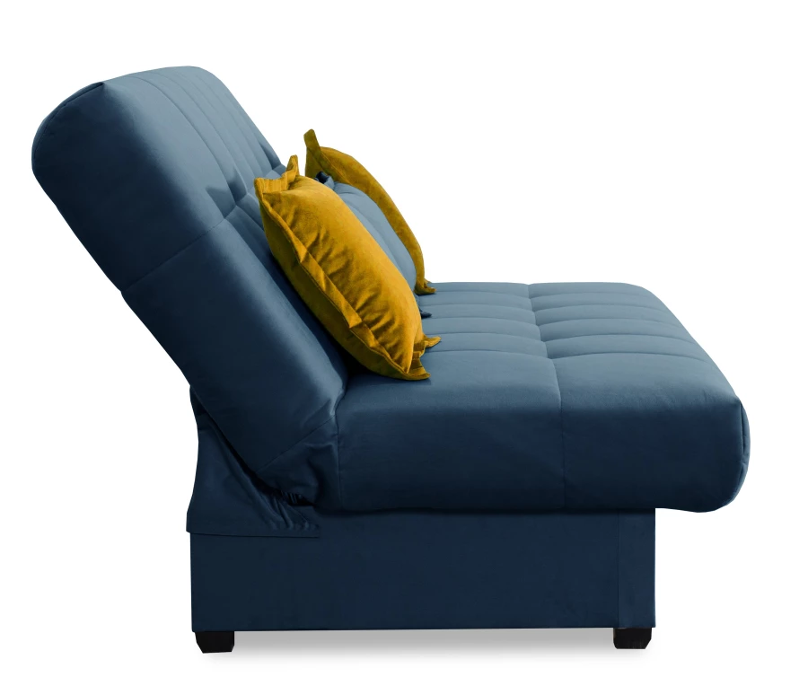 Прямой диван-кровать Аккорд, велюровый, раскладной, темно-синий, 192х100х95 см (изображение №12)