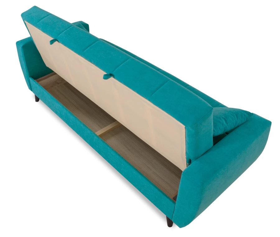 Диван-кровать Бетти 2, велюровый, раскладной, темно-голубой,  236х88х96 см (изображение №11)