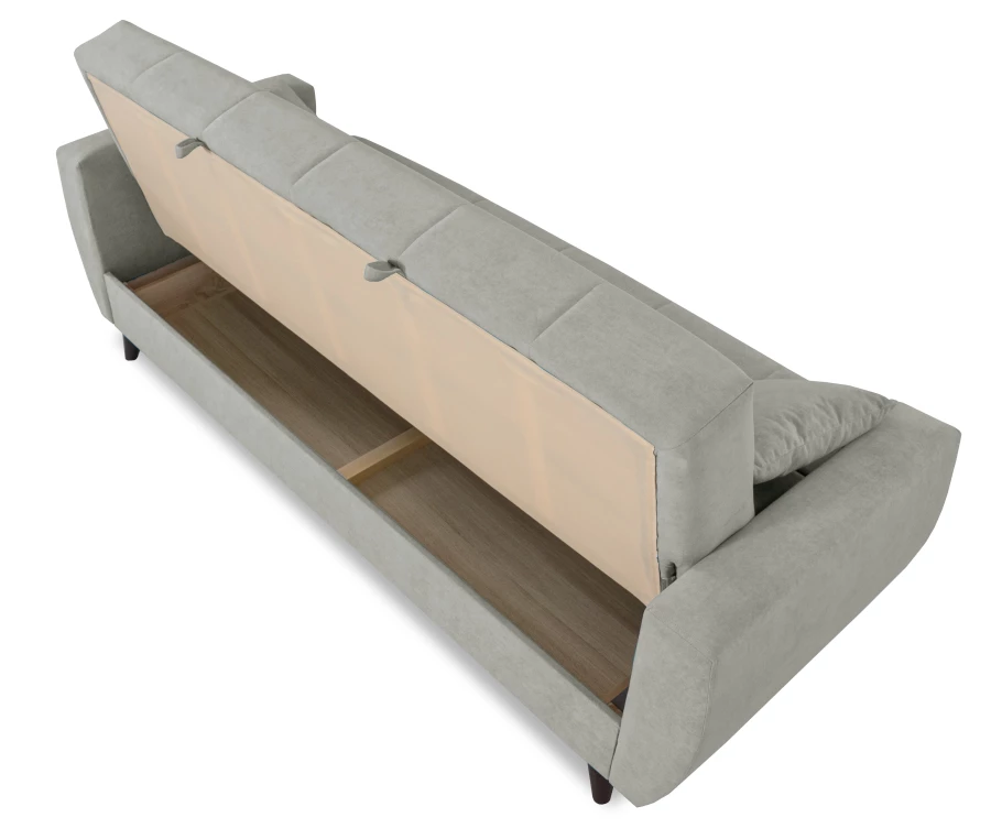 Диван-кровать Бетти 2, велюровый, раскладной, серый, 236х88х96 см (изображение №8)