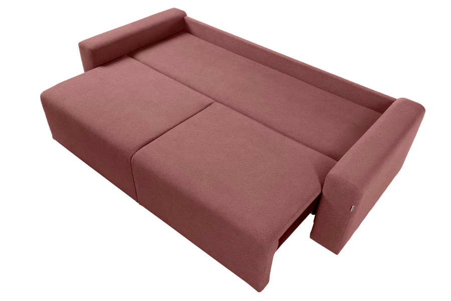 Диван-кровать Халиф 2, велюровый, раскладной, темно бордово розовый шенилл с мелким букле, 241х102х92 см (изображение №8)