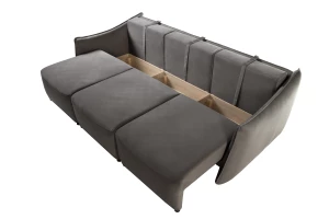 Второе фото. Диван-кровать Френк , велюровый, раскладной, графитовый однотон, 255х121х95 см