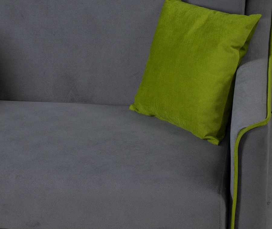 Прямой диван-кровать Милан, велюровый, раскладной, графитовый, 149х99х91 см (изображение №3)