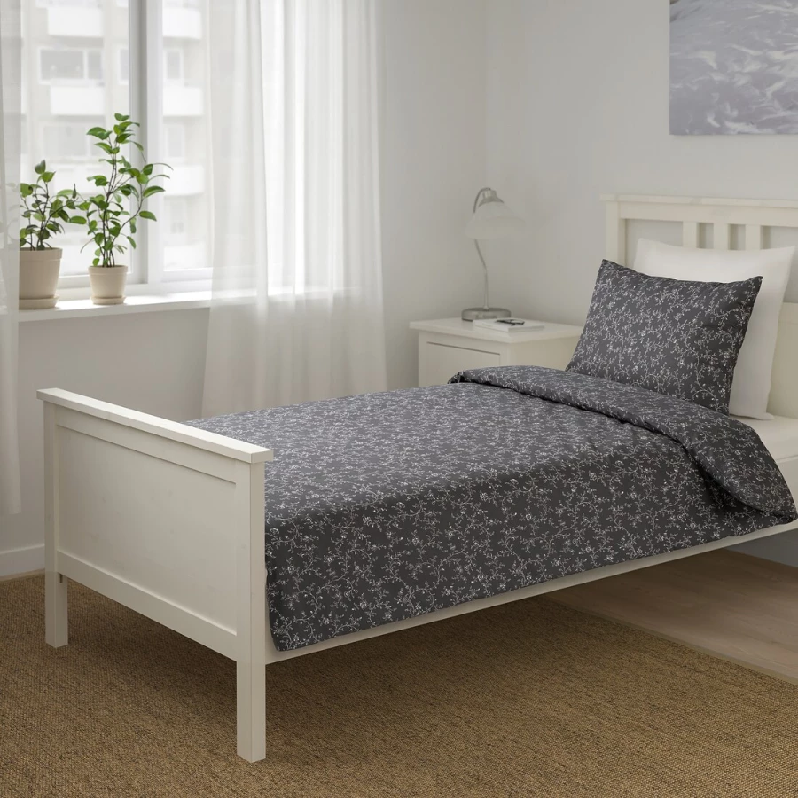 Пододеяльник и наволочка - аналог IKEA KOPPARRANKA, 150х200, 50х70, серый (изображение №2)