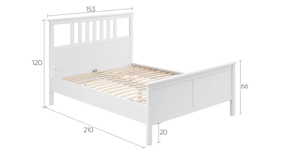 Кровать - аналог IKEA HEMNES / ХЕМНЭС/ ХЕМНЕС / КЫМОР / ИКЕА 140х200 см, белый (изображение №5)