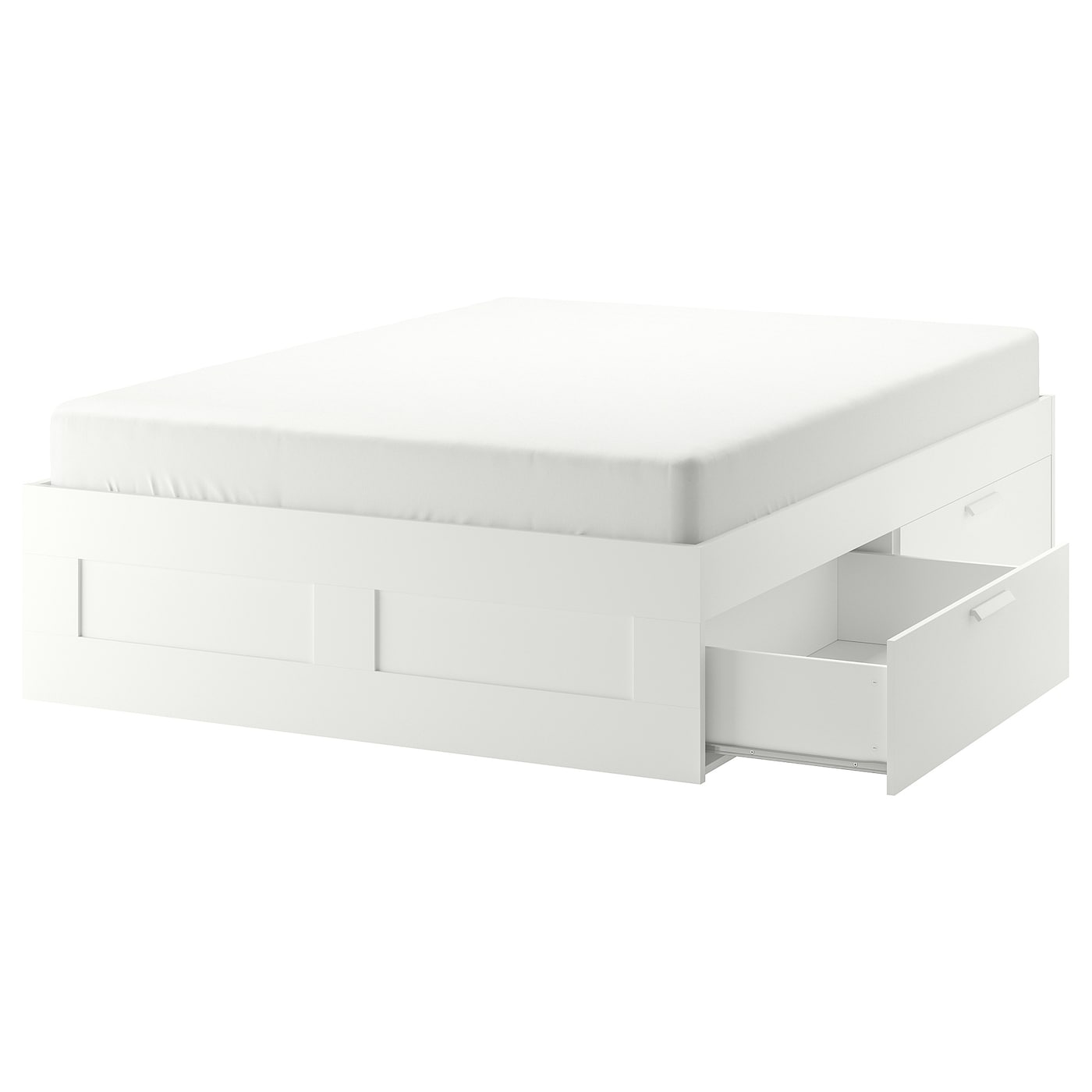 Каркас кровати с ящиками - IKEA BRIMNES, 200х160 см, белый, БРИМНЕС ИКЕА( без реечного дна)