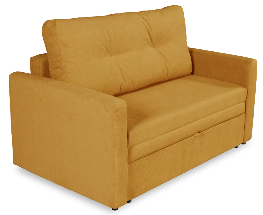 Диван-кровать Юнат 120, раскладной, желтый с мелкими разводами, 142х87х94 см (изображение №6)