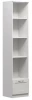 Стеллаж 4 полки 1 ящик СИРИУС - аналог IKEA BRIMNES, 39х190 см, белый