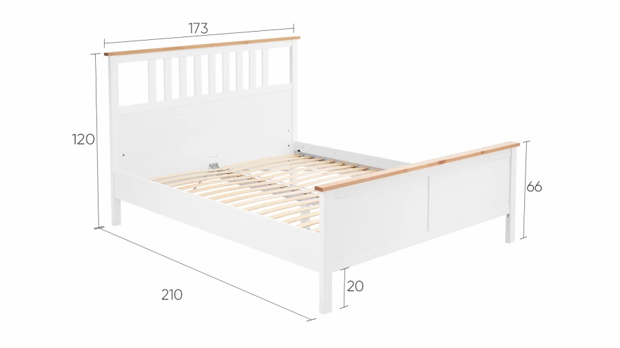 Кровать - аналог IKEA HEMNES / ХЕМНЭС/ ХЕМНЕС / КЫМОР / ИКЕА 160х200 см, белый/светло-коричневый (изображение №5)