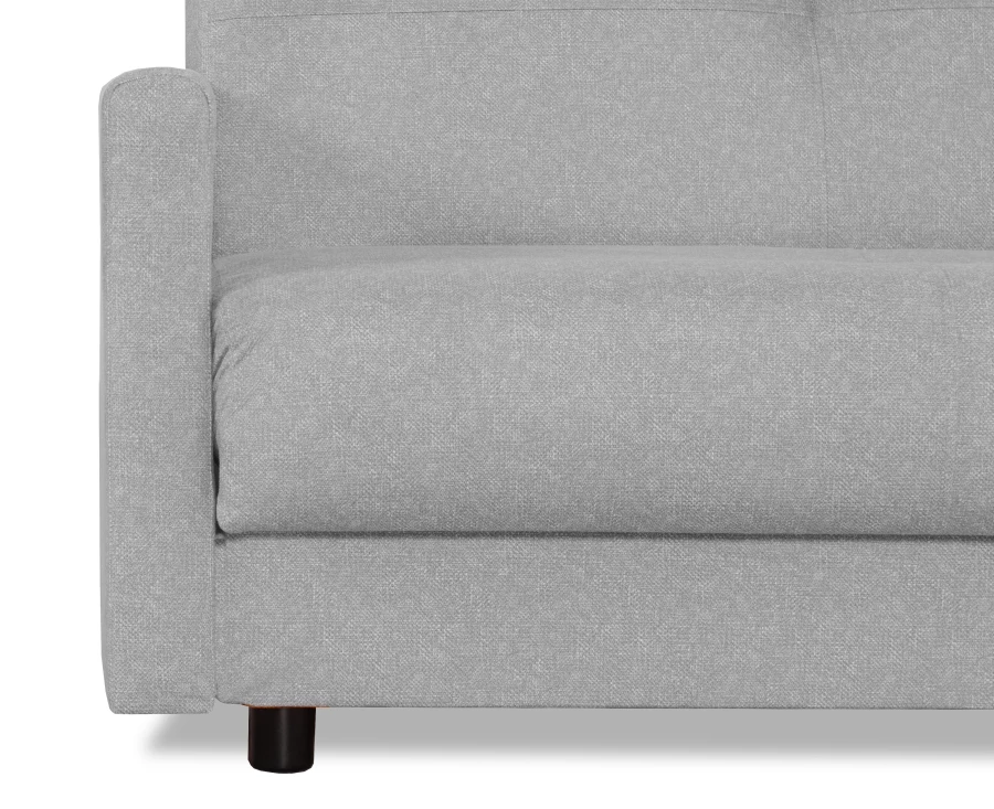 Диван-кровать Квин, раскладной, с ящиком для белья,  светло-серый велюр, 216х84х85 см (изображение №6)