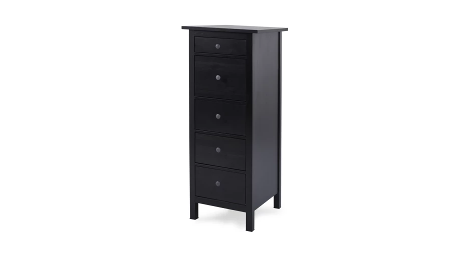 Комод с 5 ящиками - аналог IKEA HEMNES / ХЕМНЭС/ ХЕМНЕС / КЫМОР / ИКЕА 58х131х40 см, черный (изображение №1)