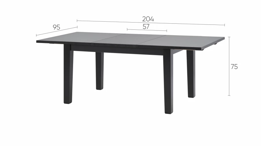 Стол раздвижной  -  аналог IKEA/STORNÄS/СТОРНАС /ШАНЬ/ ИКЕА,  147/204x95см, черный (изображение №7)