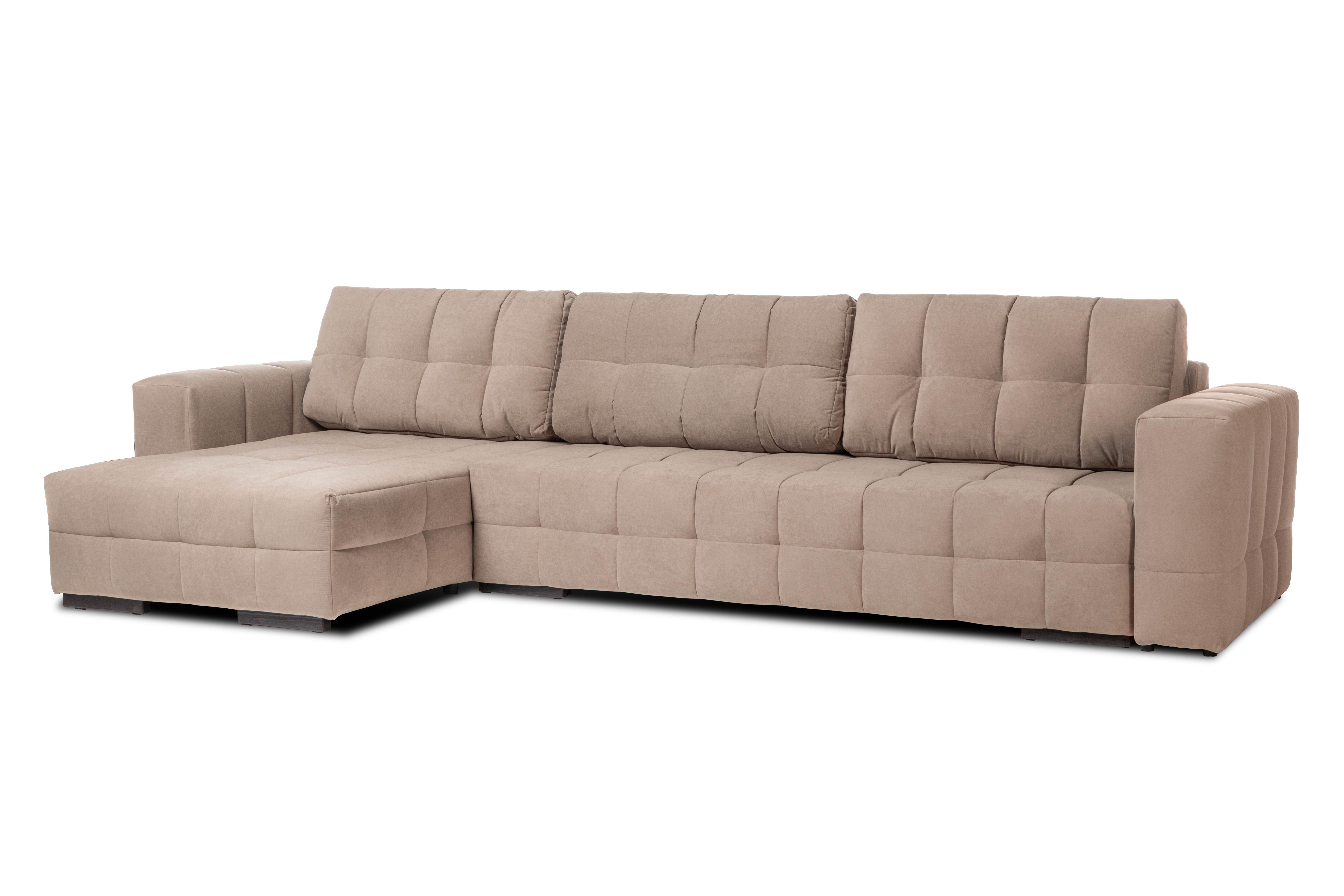 Диван-кровать Реал 2, велюровый, раскладной, бежевый велюр, 350х180х90 см