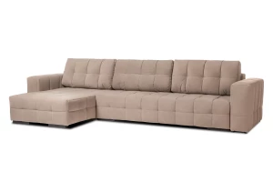 Диван-кровать Реал 2, велюровый, раскладной, бежевый велюр, 350х180х90 см